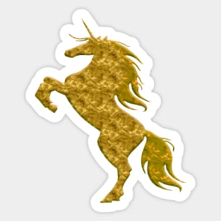 Gold Magical Rearing Unicorn Sticker